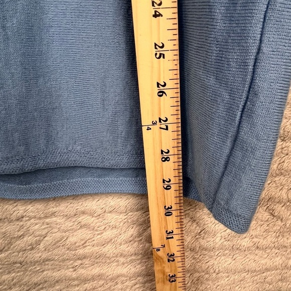 MAGASCHONI Wool Blend Sweater Blue Lightweight Longer Length XL Cozycore - Picture 10 of 12